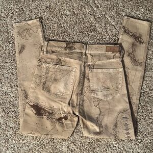 Polo Ralph Lauren-The Thompkins Skinny High Rise Ankle-World Map Pants- Size 29R